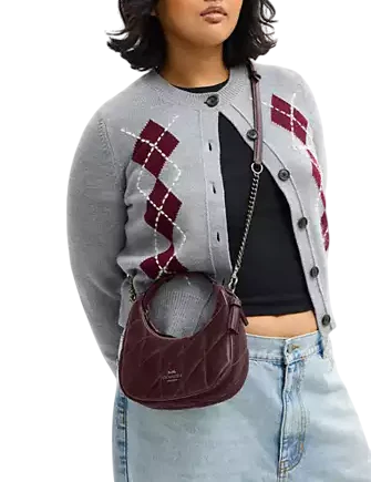 Coach Carmen Mini Crossbody Bag With Quilting Burgundy