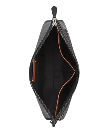 Coach Carry All Pouch In Signature Canvas Charcoal Black
