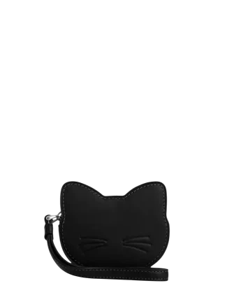 Coach Cat Coin Case Black