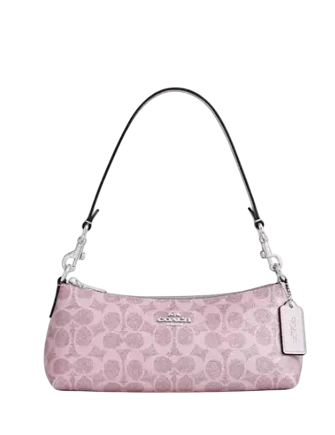 Coach Charlotte Shoulder Bag In Signature Canvas Pink Rose