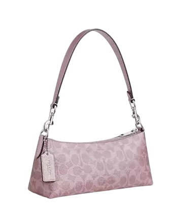 Coach Charlotte Shoulder Bag In Signature Canvas Pink Rose