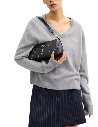 Coach Charlotte Shoulder Bag With Star Print Black