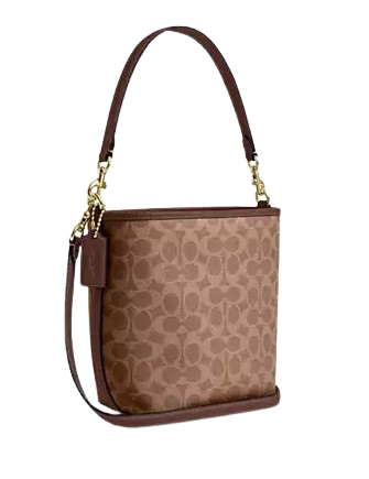 Coach City Bucket Bag In Signature Canvas Tan Brown
