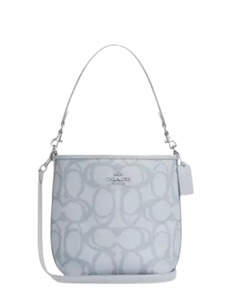 Coach City Bucket Bag In Sketch Signature Canvas Ice Blue