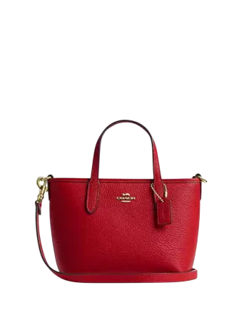 Coach City Mini Tote Bag Bright Cardinal