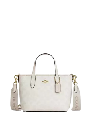 Coach City Mini Tote Bag In Signature Canvas White Chalk
