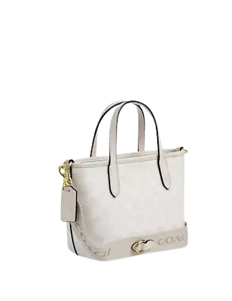 Coach City Mini Tote Bag In Signature Canvas White Chalk
