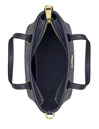 Coach City Mini Tote Bag In Signature Canvas With Cherry Print Navy