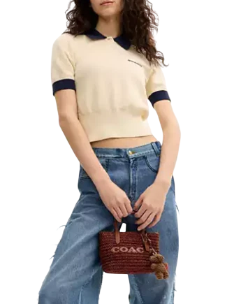 Coach City Mini Tote Bag With Charms Russet