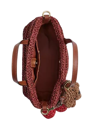 Coach City Mini Tote Bag With Charms Russet