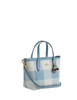 Coach City Mini Tote Bag With Gingham Print And Charm Blue