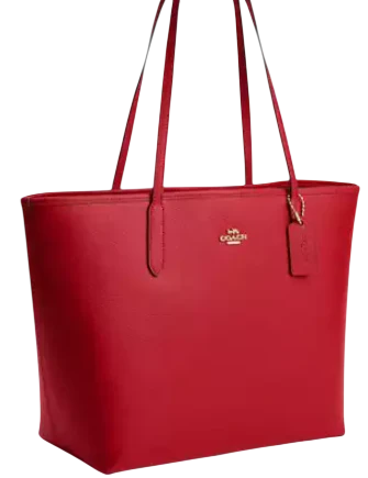 Coach City Tote Bag Bright Cardinal