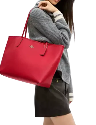 Coach City Tote Bag Bright Cardinal