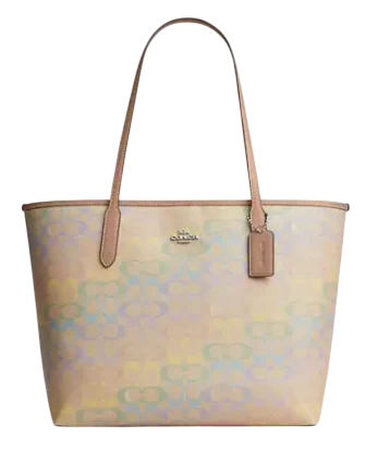 Coach City Tote Bag In Rainbow Signature Canvas