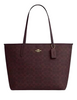 Coach City Tote Bag In Signature Canvas Black Currant