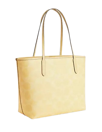 Coach City Tote Bag In Signature Canvas Hay