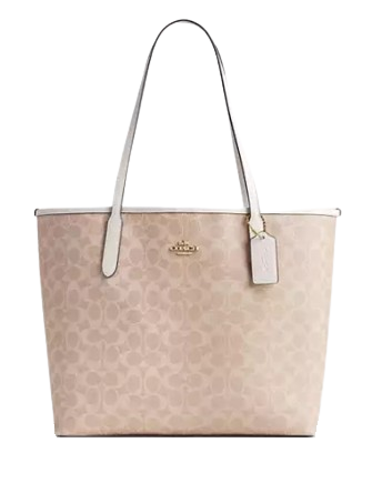 Coach City Tote Bag In Signature Canvas Sand Chalk 