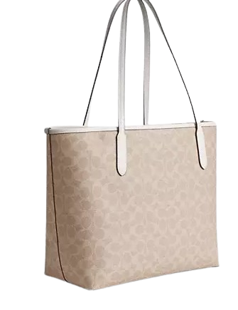 Coach City Tote Bag In Signature Canvas Sand Chalk 