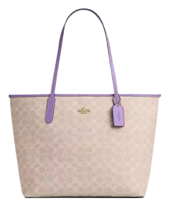 Coach City Tote Bag In Signature Canvas Sand Iris