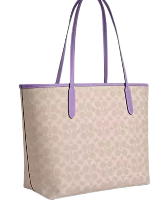 Coach City Tote Bag In Signature Canvas Sand Iris