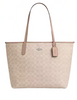 Coach City Tote Bag In Signature Canvas Sand and Taupe