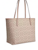 Coach City Tote Bag In Signature Canvas Sand and Taupe