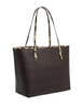 Coach City Tote Bag In Signature Canvas With Leopard Print Walnut 