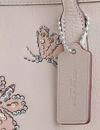 Coach City Tote Bag With Butterfly Print Seashell