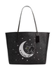 Coach City Tote In Signature Canvas With Halloween Graphic Charcoal Black