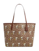 Coach Coach X Peanuts City Tote Bag In Signature Canvas With Snoopy Print  Tan Brown 