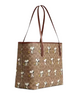 Coach Coach X Peanuts City Tote Bag In Signature Canvas With Snoopy Print  Tan Brown 