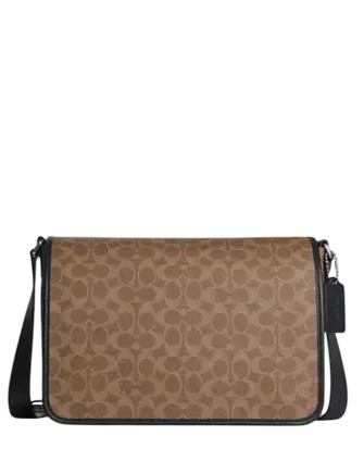 Coach Colby Messenger Bag 32 In Signature Canvas Tan Black