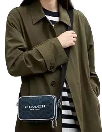 Coach Colton Crossbody Bag 19 In Signature Canvas With Coach Graphic Ink Blue