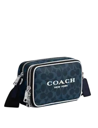 Coach Colton Crossbody Bag 19 In Signature Canvas With Coach Graphic Ink Blue