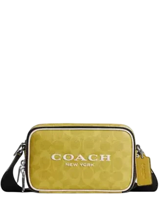 Coach Colton Crossbody Bag 19 In Signature Canvas With Coach Graphic Light Citron