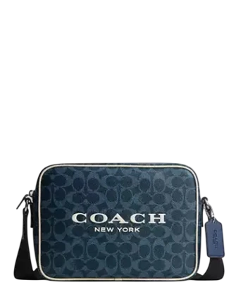 Coach Colton Crossbody Bag 25 In Signature Canvas With Coach Graphic Ink Blue