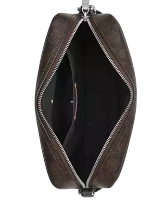 Coach Colton Crossbody Bag 25 In Signature Canvas With Patches Walnut Black