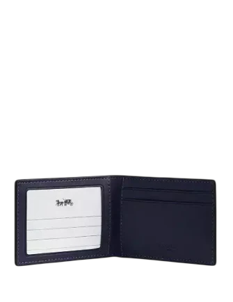 Coach Compact Billfold Wallet In Signature Canvas Denim
