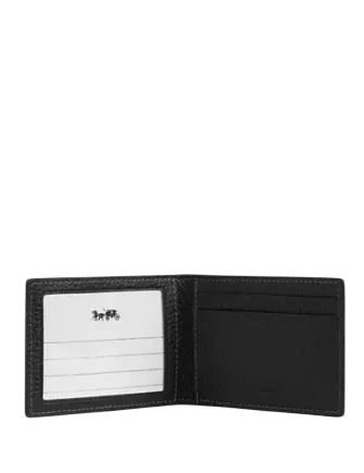 Coach Compact Billfold With Lightning Bolt Print Black