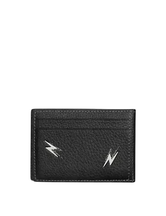 Coach Compact Billfold With Lightning Bolt Print Black
