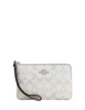 Coach Corner Zip Wristlet In Pretty Signature Canvas Chalk Blue