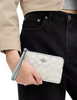 Coach Corner Zip Wristlet In Pretty Signature Canvas Chalk Blue
