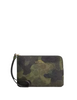 Coach Corner Zip Wristlet In Signature Camo Print Dark Cypress