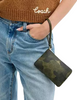 Coach Corner Zip Wristlet In Signature Camo Print Dark Cypress