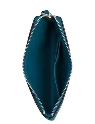 Coach Corner Zip Wristlet In Signature Canvas Aquamarine Teal