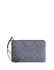 Coach Corner Zip Wristlet In Signature Canvas Chambray