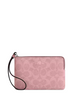 Coach Corner Zip Wristlet In Signature Canvas Dusty Pink
