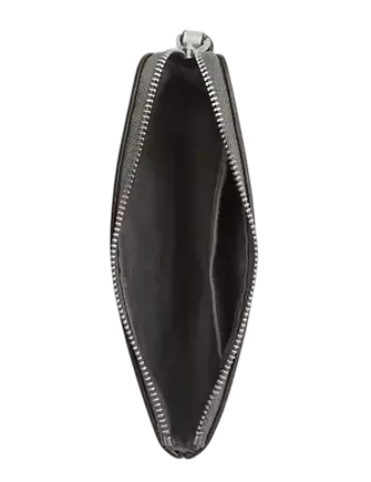 Coach Corner Zip Wristlet In Signature Canvas Gray Silver 