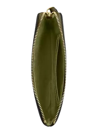 Coach Corner Zip Wristlet In Signature Canvas Olive