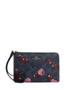Coach Corner Zip Wristlet In Signature Canvas With Cherry Print  Denim 